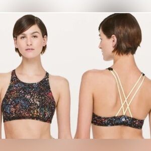 Lululemon Black Floral Sports Bra Size Small